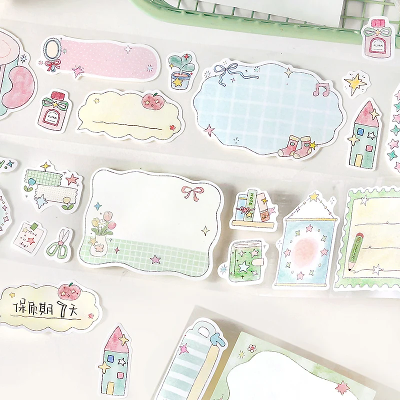 40mm * 3m Star Sweet Dream House Series Kawaii Cartoon Writing Label Die Cutting Tape DIY Diary Album Scrapbook Aesthetic Tape
