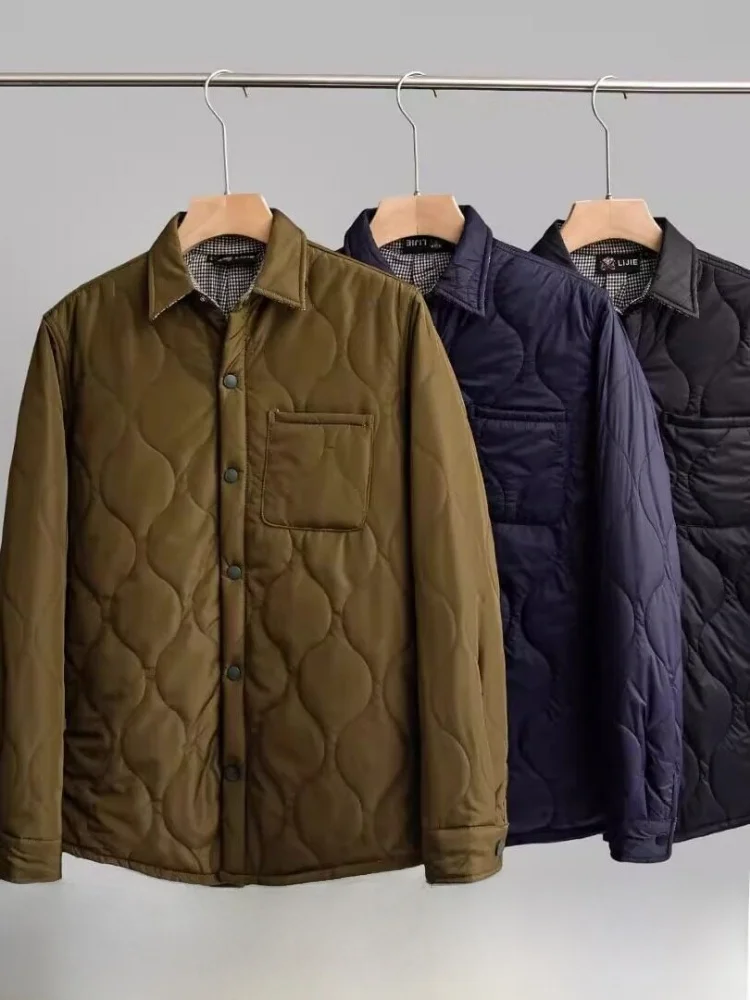 

Men's Winter Cotton Jacket Windproof Waterproof Warm Collar Cotton Vest Sewing Cotton Nylon Fabric Casual Standard Fit