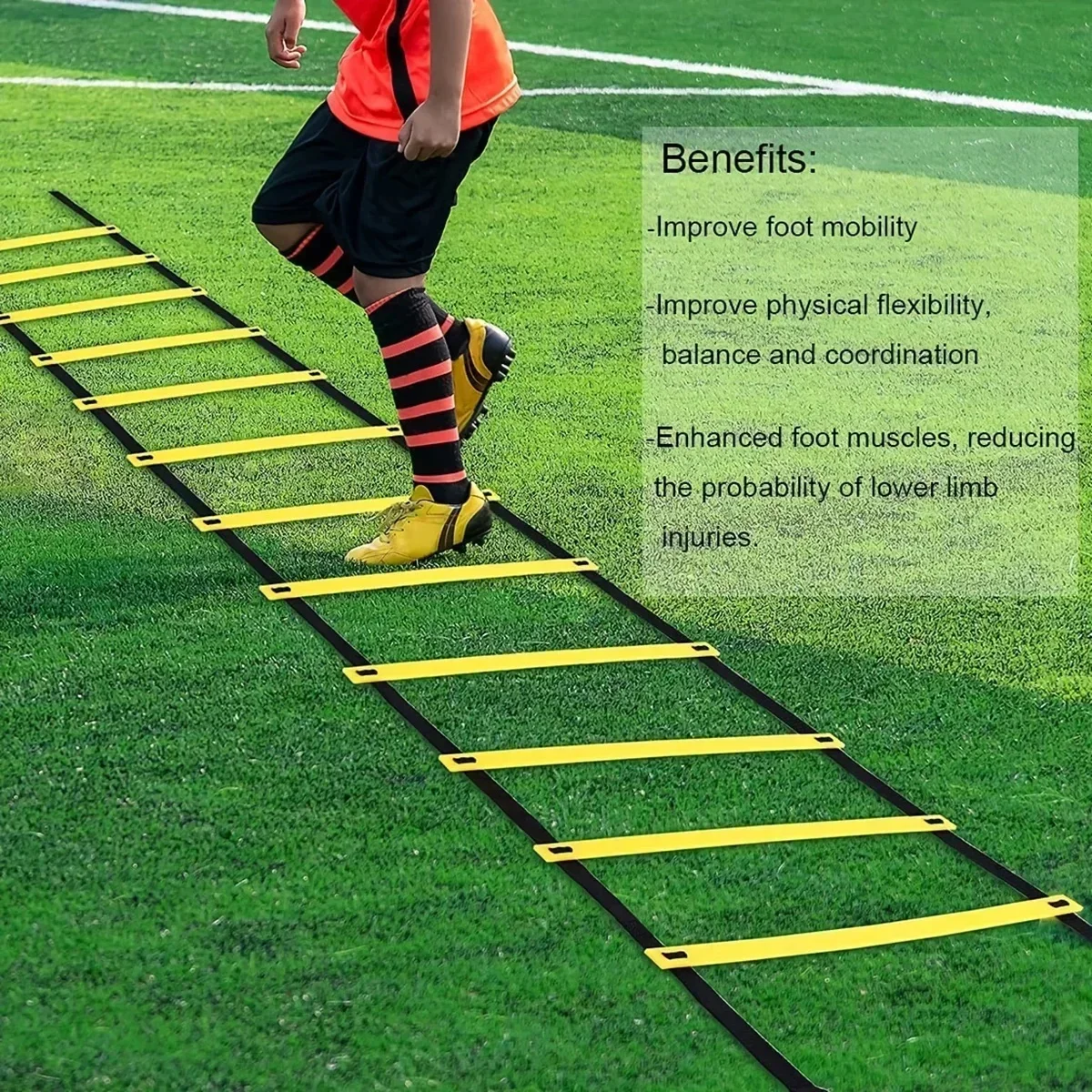 Escalera de entrenamiento de agilidad de velocidad desmontable para fútbol, equipo deportivo portátil con movilidad y coordinación mejorados