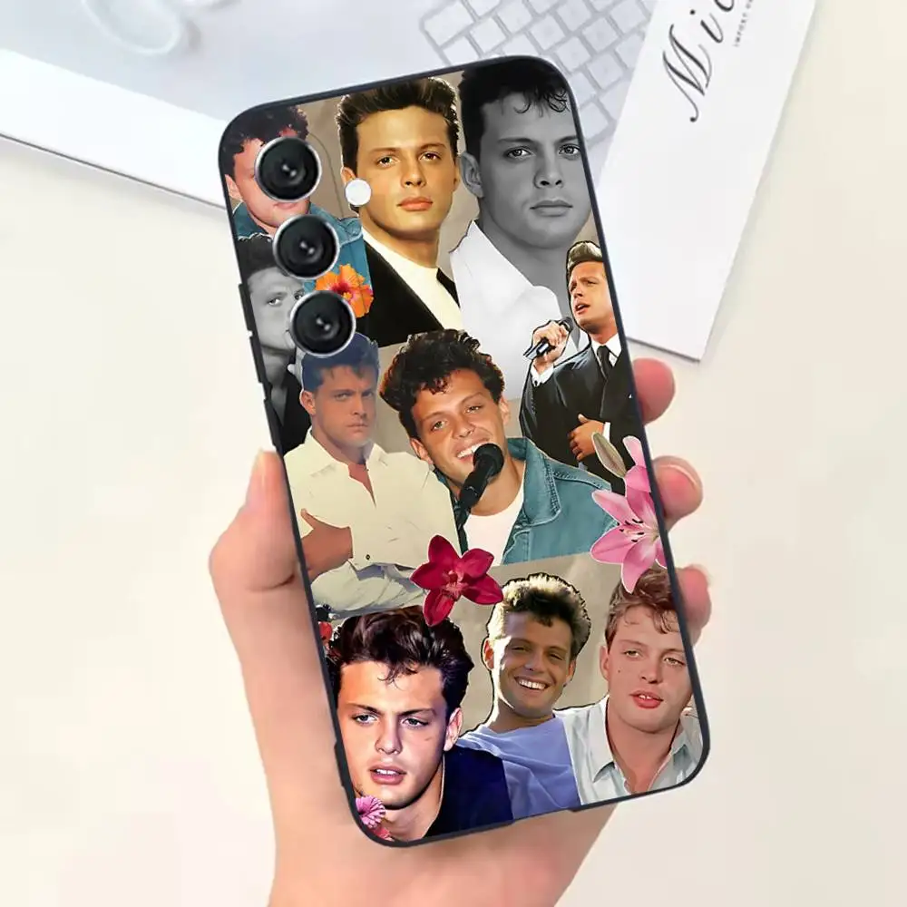 حافظة هاتف L-Luis Miguel Singer لهاتف سامسونج جالاكسي A73,31,32,72,41,53,52,71,22,5G,Note,J7,8,9 غطاء أسود ناعم