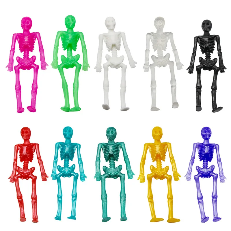 

10/20/30/50PCS Halloween TPR Soft Rubber Elastic Stretch Small Zombie Skeleton Imitation Real Person Trick Toy Party Favors