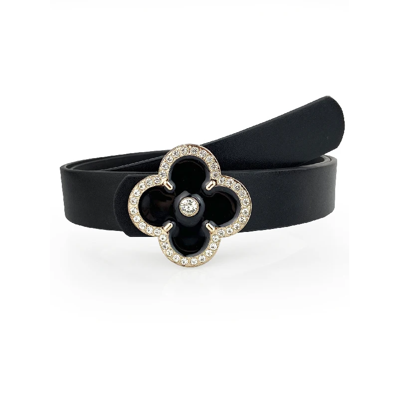 Women's belt with floral embellishments and rhinestones, multi-color decorative belt for suits and dresses