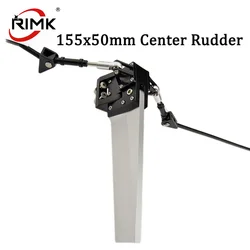 Simulation Big Rudder & Track Control Arm CNC Aluminum 50x155mm Center Rudder Fit for 120mm RC Catamaran Boat