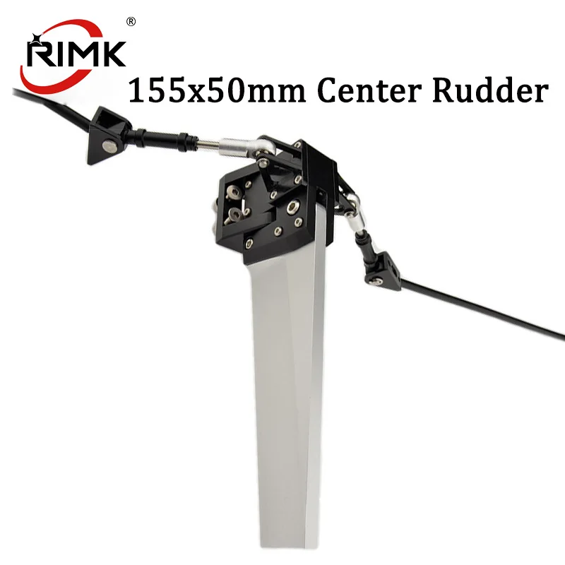 Simulation Big Rudder & Track Control Arm CNC Aluminum 50x155mm Center Rudder Fit for 120mm RC Catamaran Boat