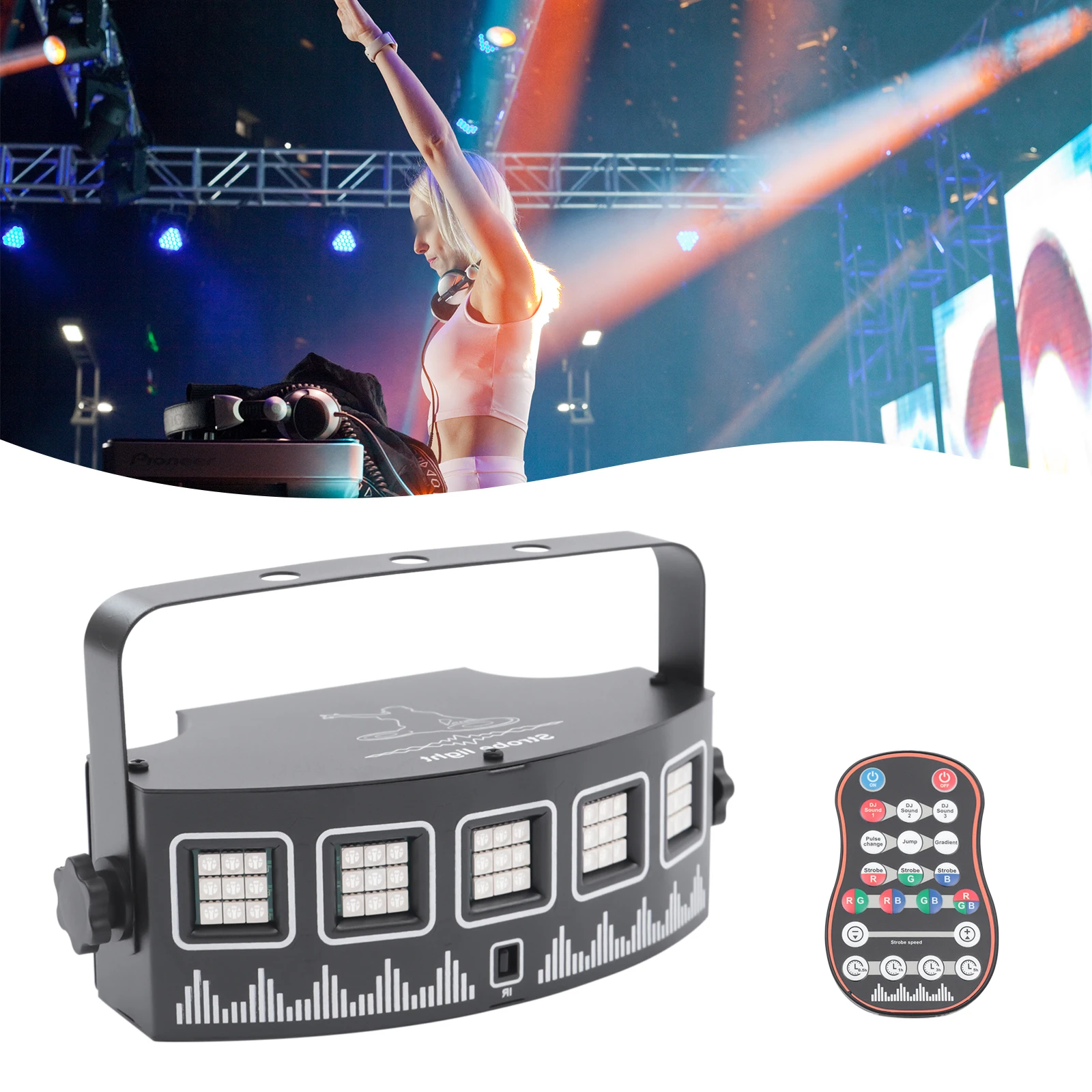 Proyector de luz LED para DJ, iluminación de escenario de discoteca, efecto de luz para fiesta de DJ, luces estroboscópicas de escenario, regalo