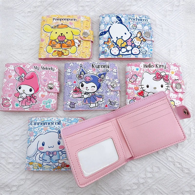 Hello Kitty Leuke Portemonnee Dames Sanrio Portemonnees Vrije tijd Rits Melodie Kaarthouder Kuromi Muntzakje Cartoon Gedrukt Clutch Case