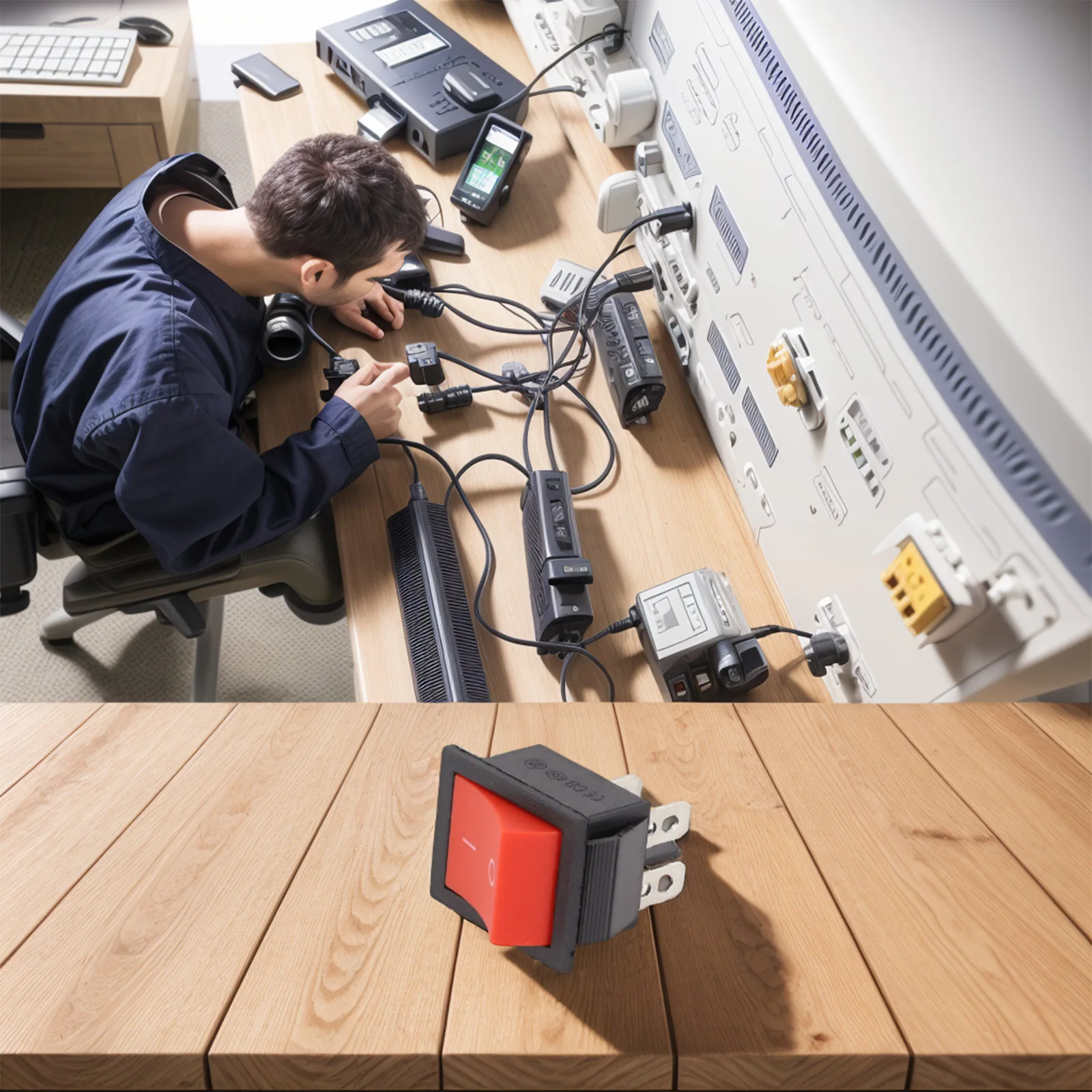 16A Power Switch 4-Pin Power Button Long-Lasting Performance Red Light Indicator Temperature Range -20 To 55 ℃