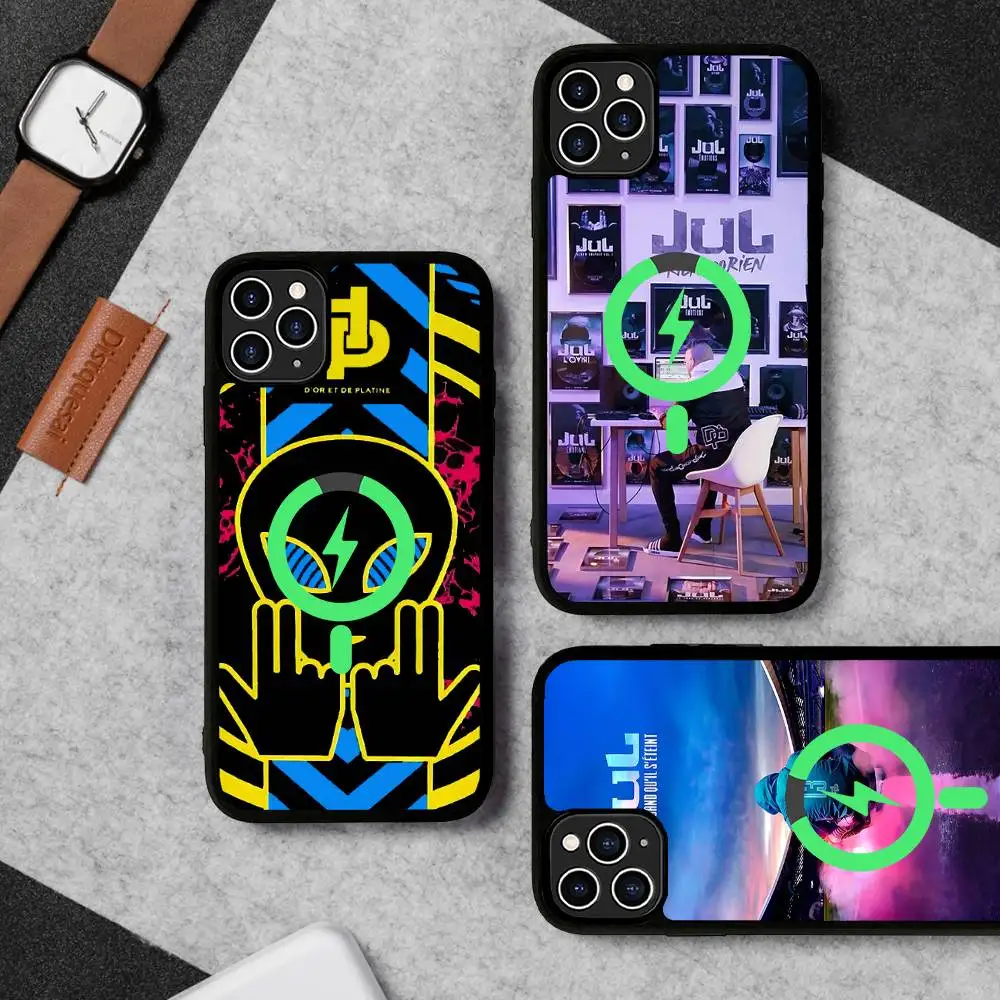 

France Jul Rapper Magnetic Wireless Phone Case For IPhone 17 16 15 14 Plus 13 12 11 Pro Max