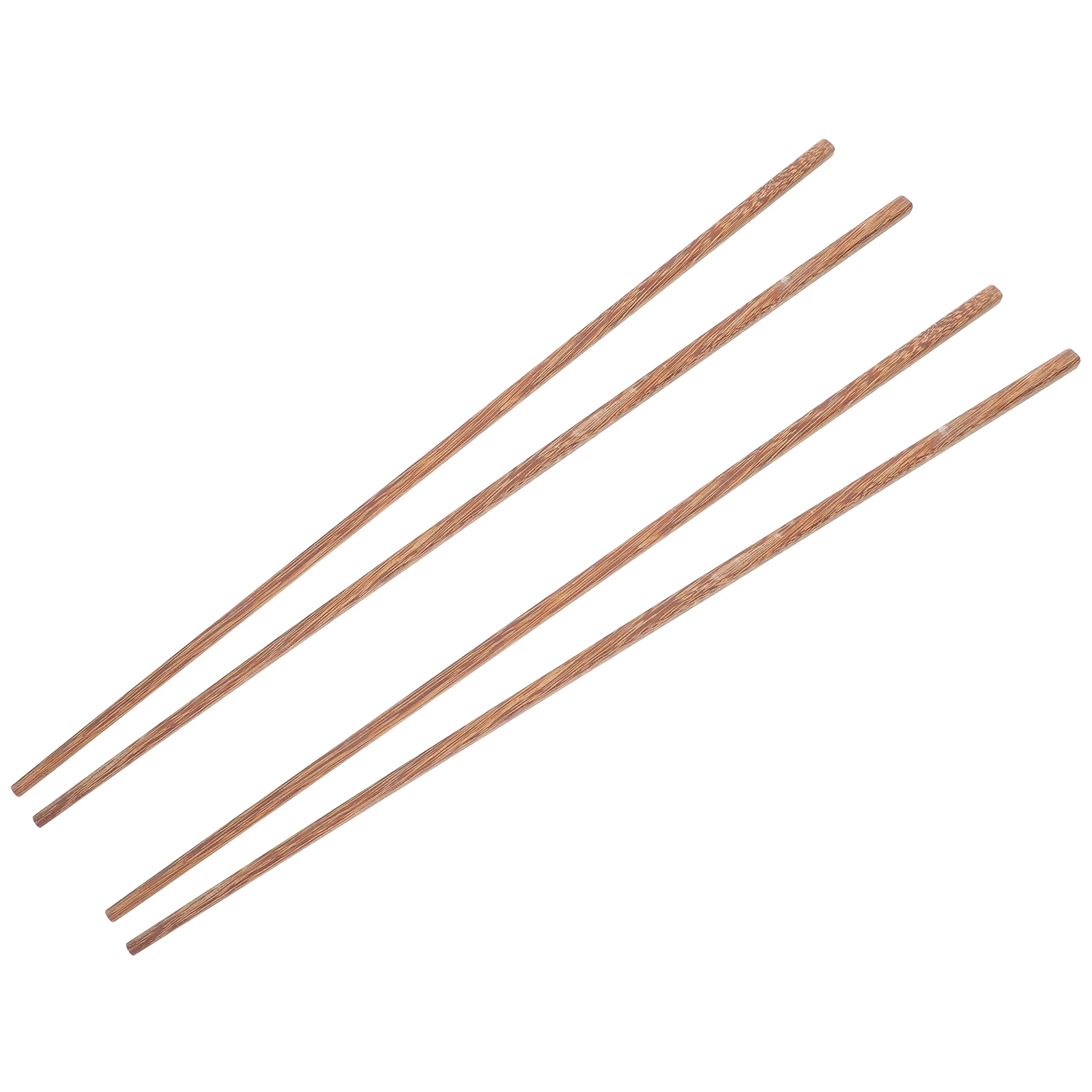

2 Pairs Fry Long-handled Chopsticks Chinese Reusable Light Brown Wood Cooking