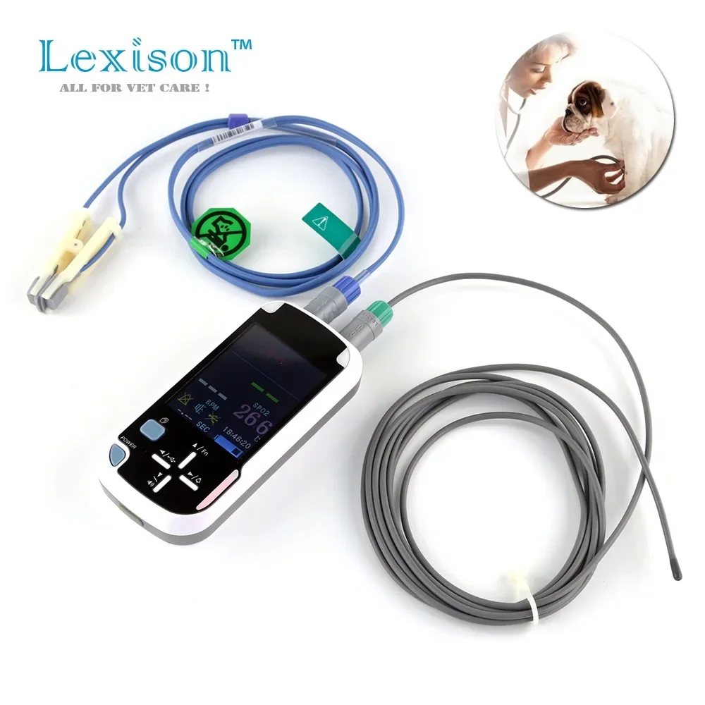 Lexison Veterinary Equipment PPO-G2V Handheld Ear clip Pulse Oximeter with Li-ion battery for Animal use