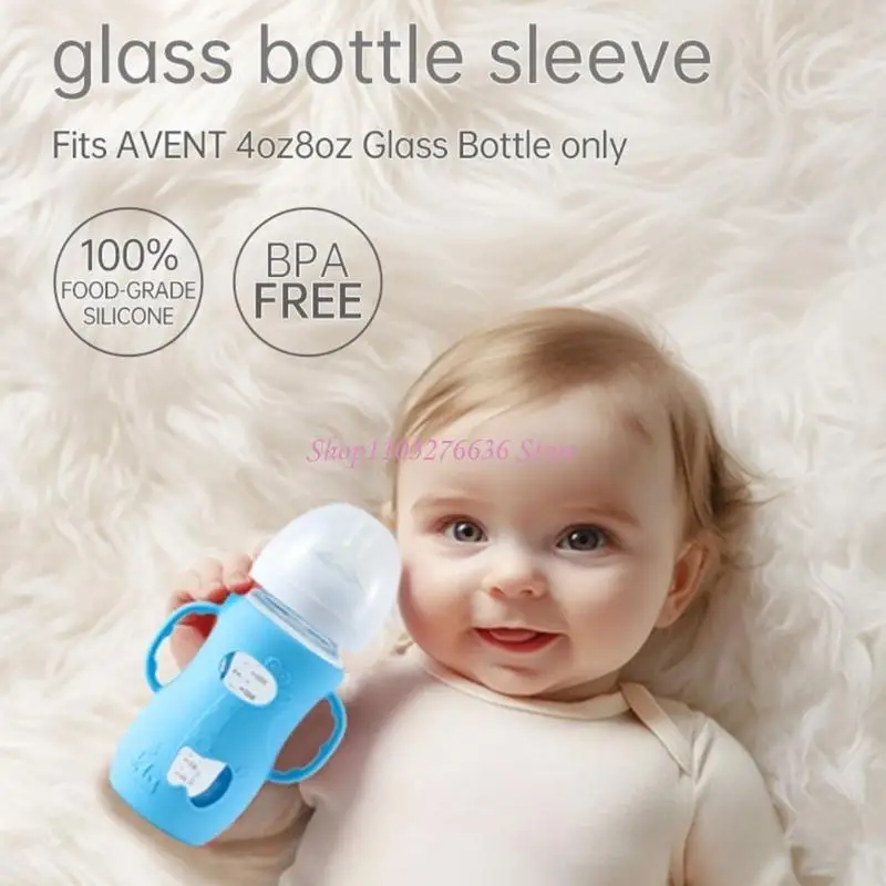 R6FD 120/240ML Soft Baby Feeding Bottle Case 8oz/4oz Comfortable Grip Sleeve