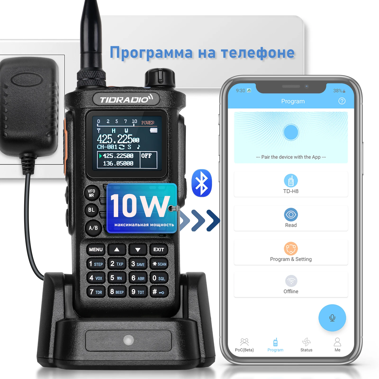 TIDRADIO TD H8 Walkie Talkie profesional radio de emergencia de largo alcance FM receptor de Radio bidireccional portátil Radio inalámbrica HAM GRMS