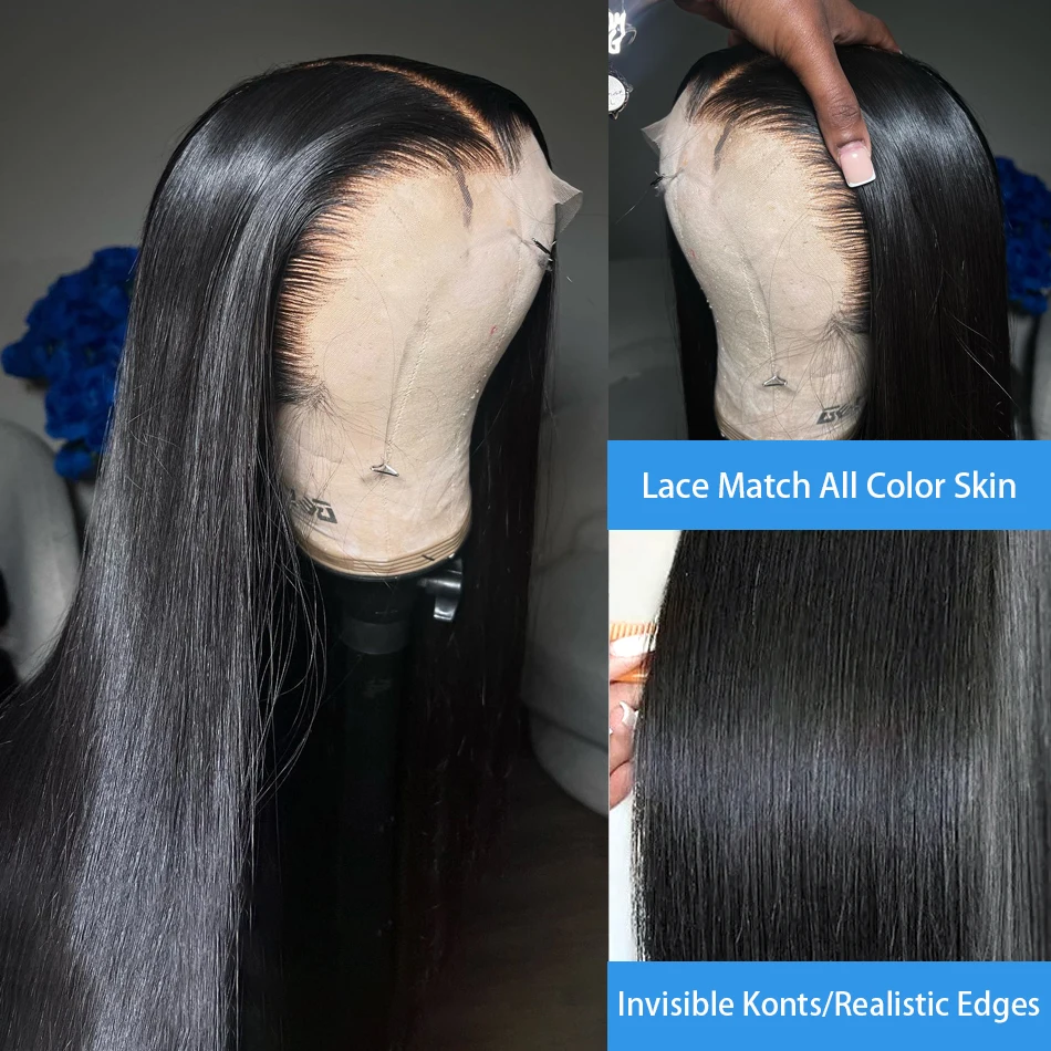 200% 13x4 Bone Straight Lace Front Wigs Human Hair Brazilian Remy Transparent 13x4 HD Lace Frontal Wig 26 28 30 Inch Closure Wig