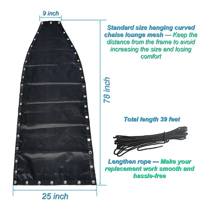 A25I-شبكة بديلة مقاومة للماء للفناء كرسي صالة معلق منحني مع حبل #6