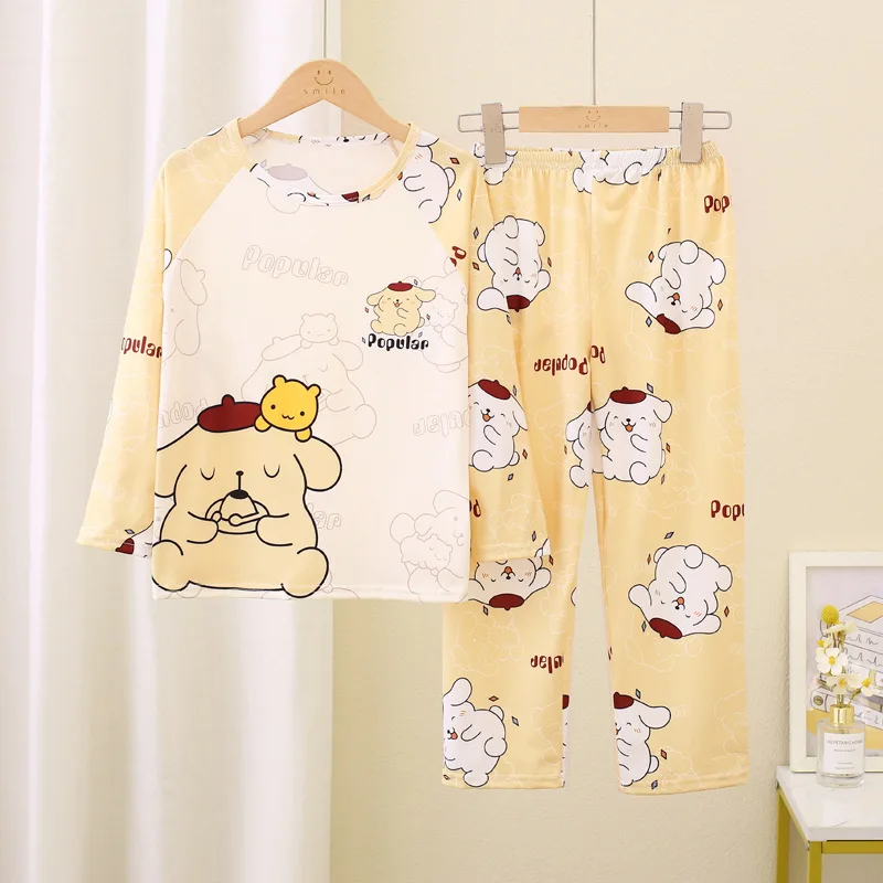 

Miniso Children Pajama Sets Fashion Soft Comfortable Kids Sleep Clothes Set Round Neck Long Sleeved Pants Mother Kid Clothes