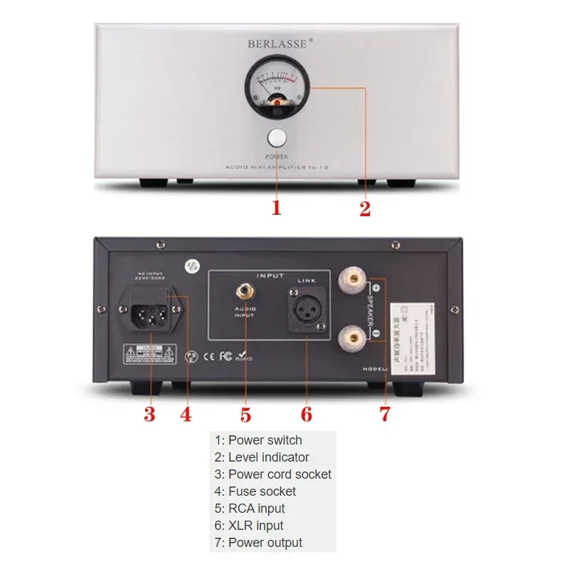 AMPLIFICADOR DE POTENCIA Mono dividido de 250w, Transistor Toshiba de alta potencia, soporte de baja distorsión, entrada RCA XLR, medidor Vu, amplificador de Audio HIFI