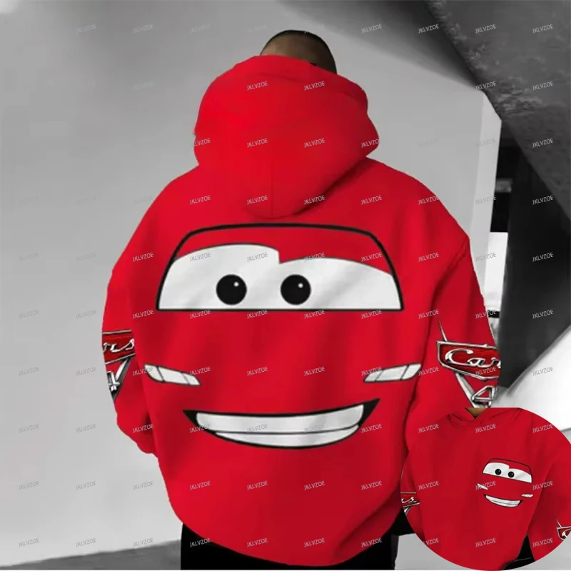 Lightning Mcqueen 95 Hooded Pullover For Men Women Winter Oversize Casual Red Sweatshirt Loose Cotton Hooded Streetwear