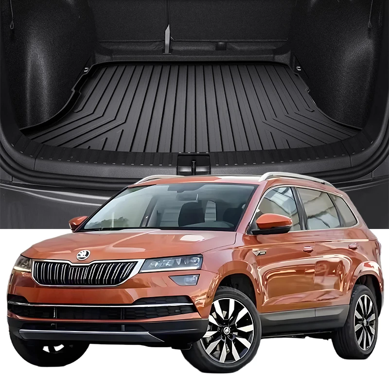 Upgrade TPE Car Rear Trunk Mats Storage Pads Cargo Tray Dustproof Waterproof Protecion Cushion For SKODA KAROQ 2018-2024