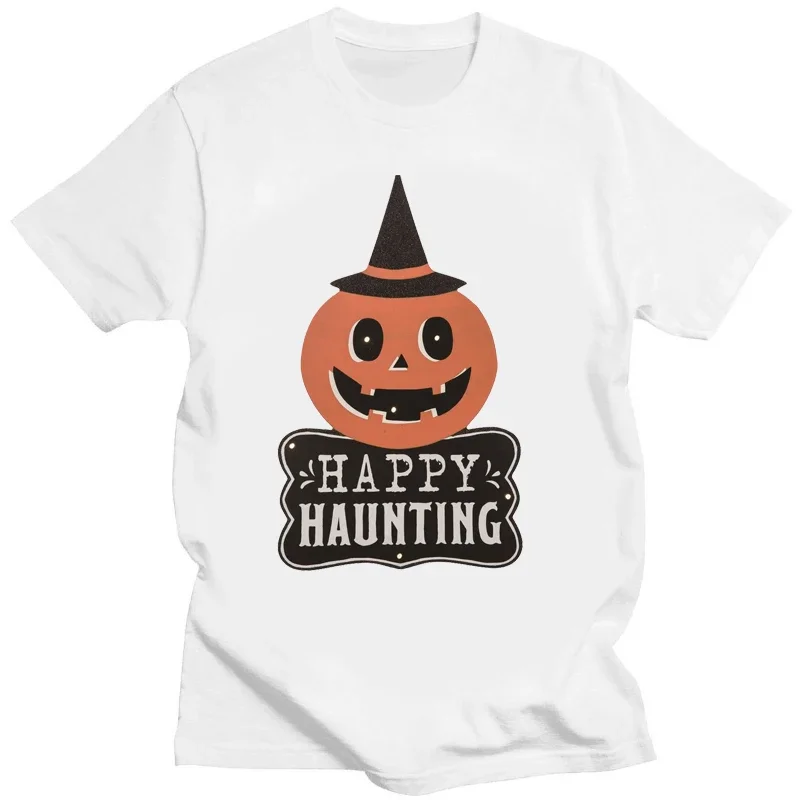 Creative Holiday Gift Trick or Treat T-shirts Happy Halloween Skeleton Ghosts Dancing T-shirt  Women Men Clothing Tee Ropa