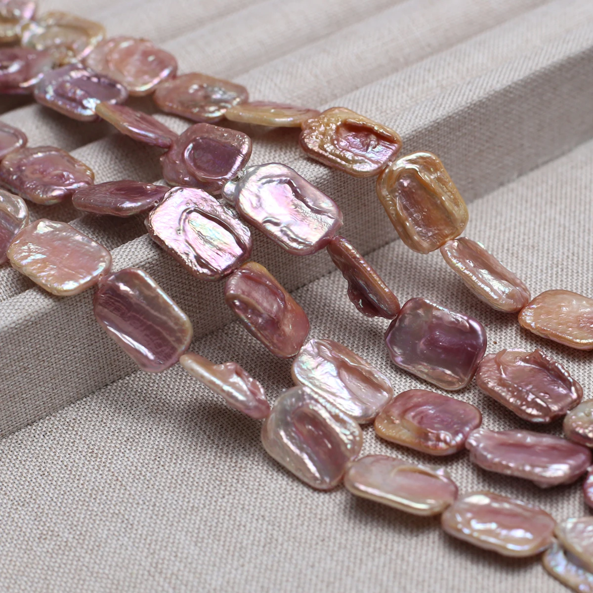 Purple Natural Freshwater Pearl Loose Beads 12x16mm Rectangular Pearls for DIY Jewelry Making Necklace Bracelet