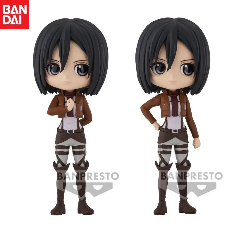 

In Stock Bandai Original Q Posket Anime Attack on Titan Mikasa Ackerman2 Action Figure Model Holiday Gifts