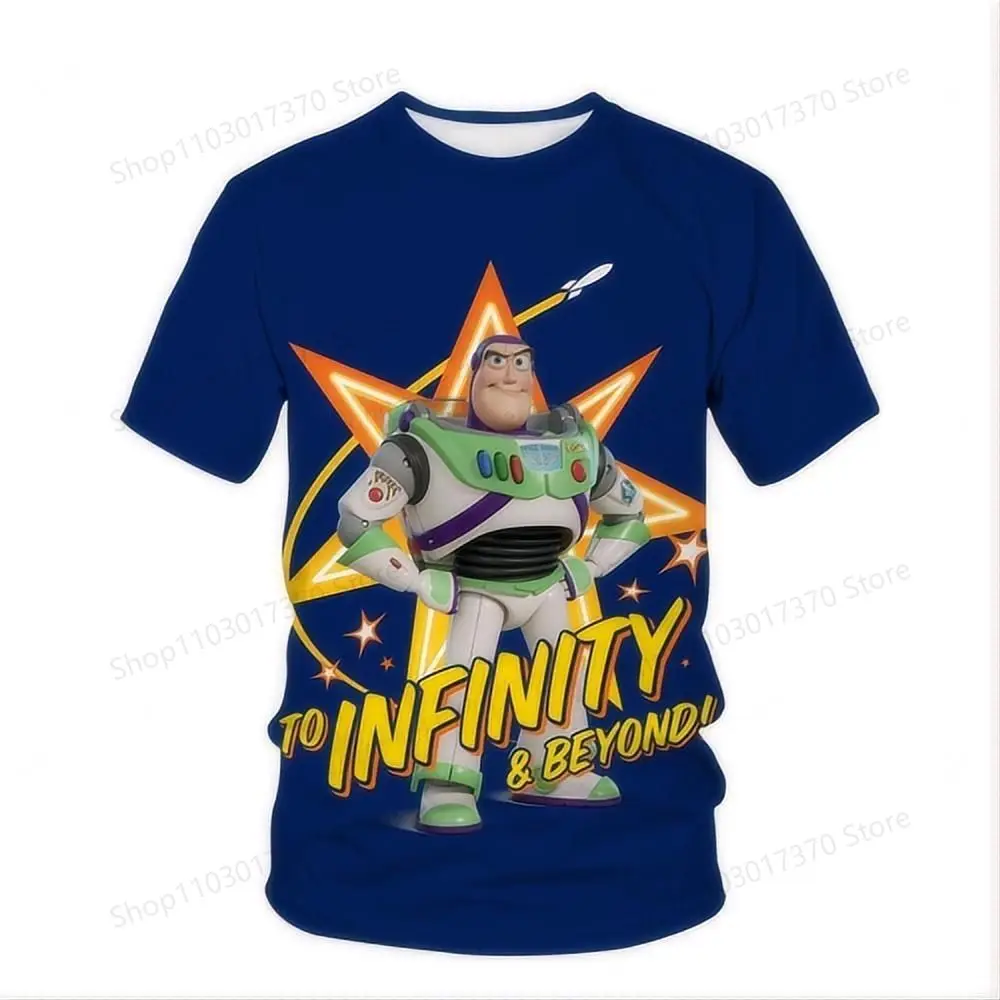 Disney T-Shirts Buzz Lightyear Cartoon Anime Toy Story 3D Printed Streetwear Men Women Fashion Oversized T Shirt Kids Tees Tops