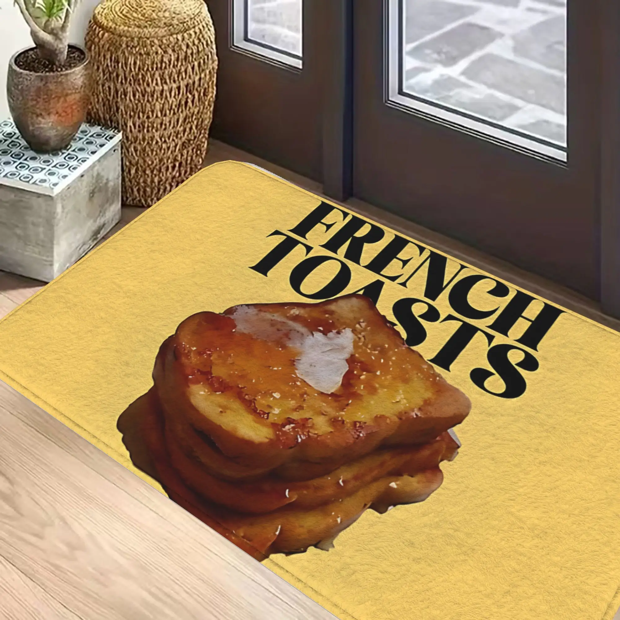 1pc Christmas Decorations Bath Mat French Toast 1 Doormat Kitchen Carpet Outdoor Rug Home Decoration