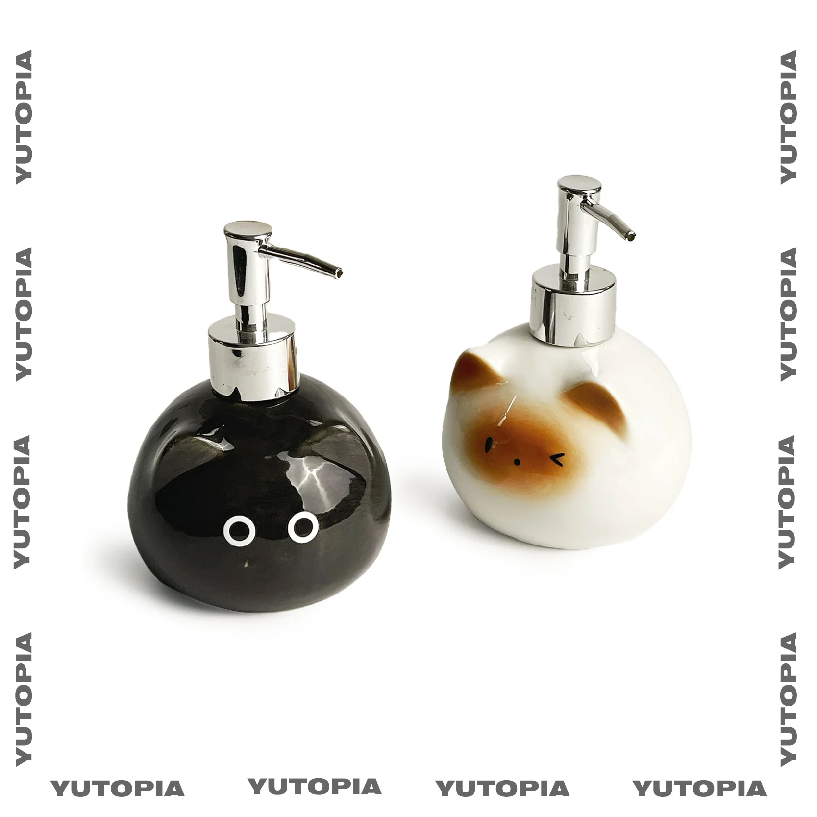Dispensador de Cerámica Original Yuxuan para Baño, Dispensador de Jabón Líquido y Gel de Baño, Diseño Atractivo para Lavabo o...