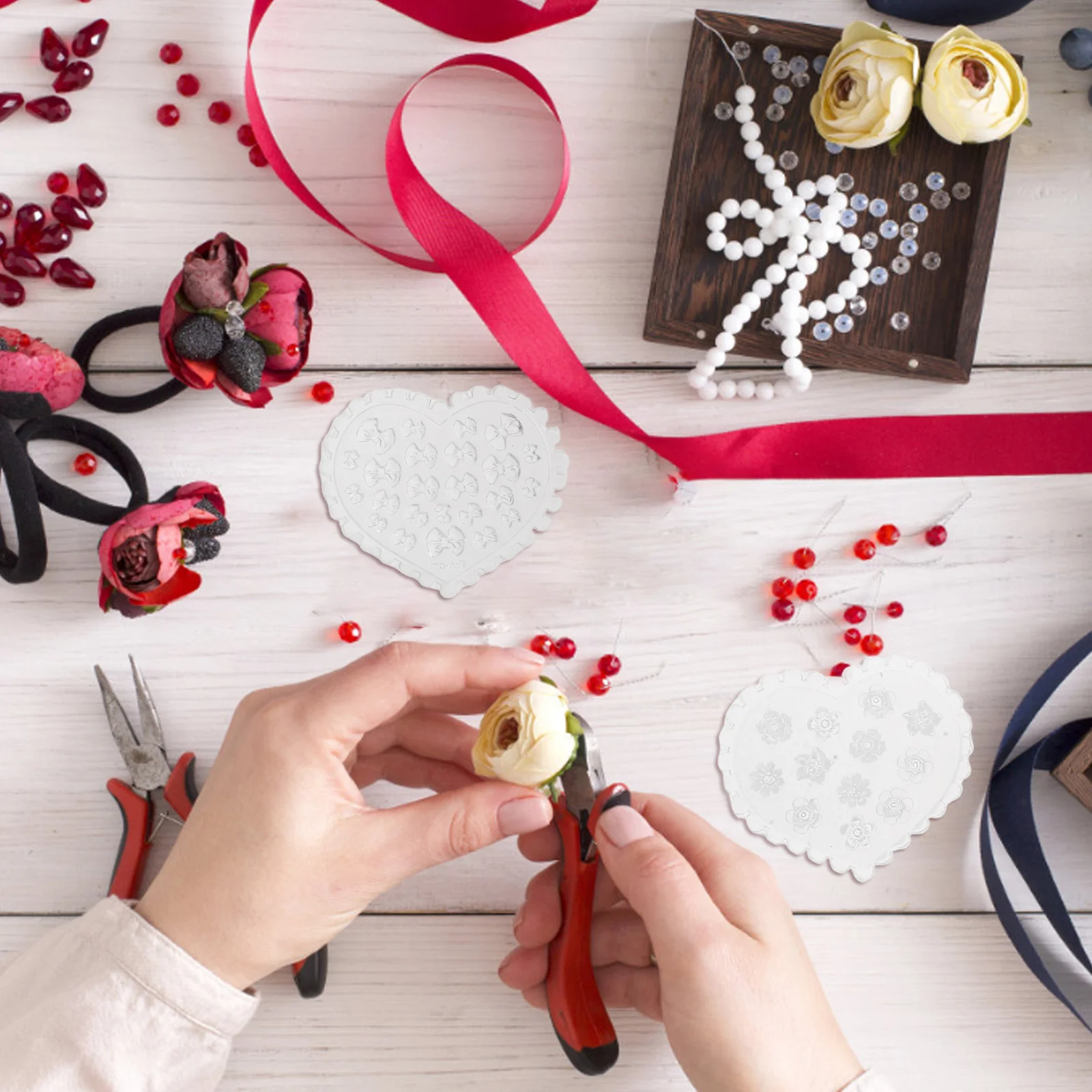 8Pcs Rose Flower Molds Polymer Clay Crafting Earring Pendant Making DIY Nail Art Decor Smooth Surface No Burrs