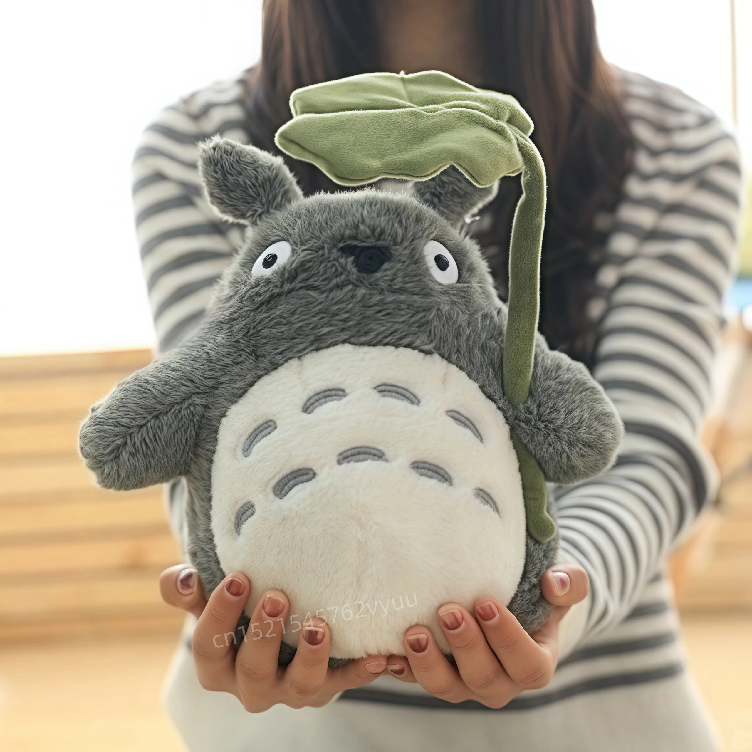 Cartoon Totoro With Lotus Leaf Plush Toy Soft Stuffed Movie Anime Totoro Plushies Throw Pillow Japanese Style Doll Gifts Girl