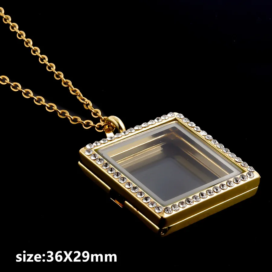 Rechteckige Ellipse Wassertropfen Hundeknochen Herz Medaillon Halskette für Damen Herren Schmuck Magnet Glas Erinnerungs-Strass-Medaillons Geschenk – Detail 6