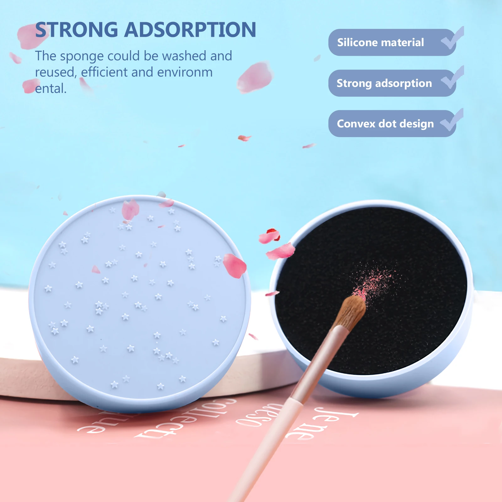 

Makeup Brush Cleaning Box Sponge Accessories Case Color Remover Reusable Efficient Travel Trips Clean Powder