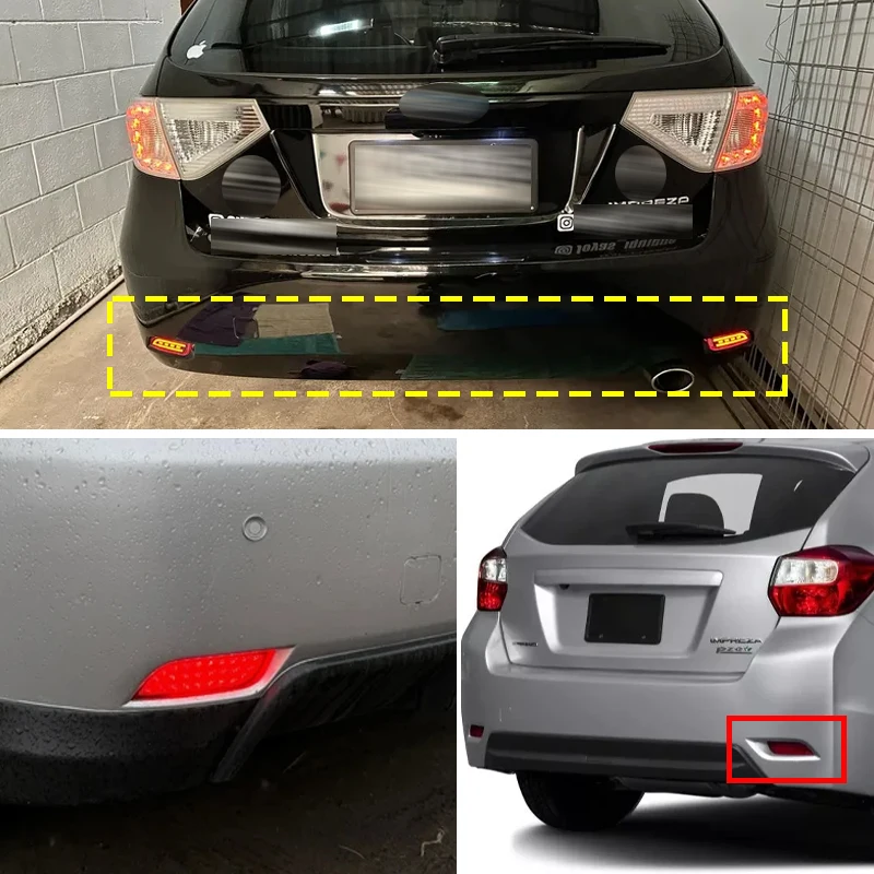 2PCS Rear Bumper Reflector Light Shell no bulb for subaru Impreza WRX XV Crosstrek Legacy Exiga Levorg Ascent Car accessories