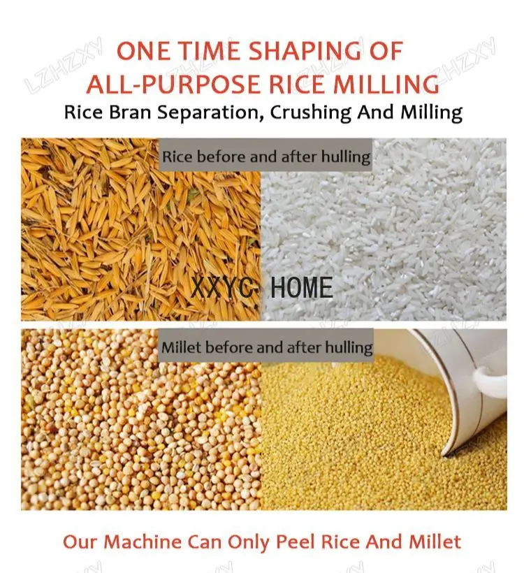 Electric Farm Combined Rice Husk Mill Grinder Machine Rice Flour Milling Crushing Machines Rice Paddy Peeling And Dehulling