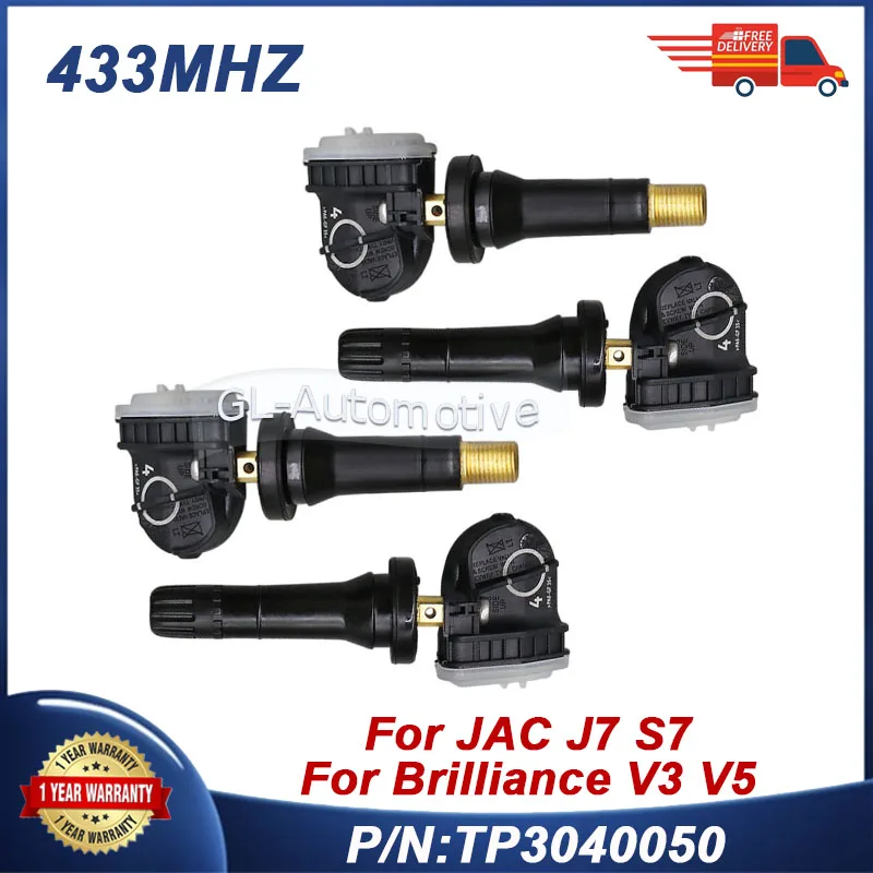 

set of (4) TP3040050 3666200V5000 TPMS Sensor For JAC J7 S7 Brilliance V3 V5 Tire Pressure Sensor 433MHZ