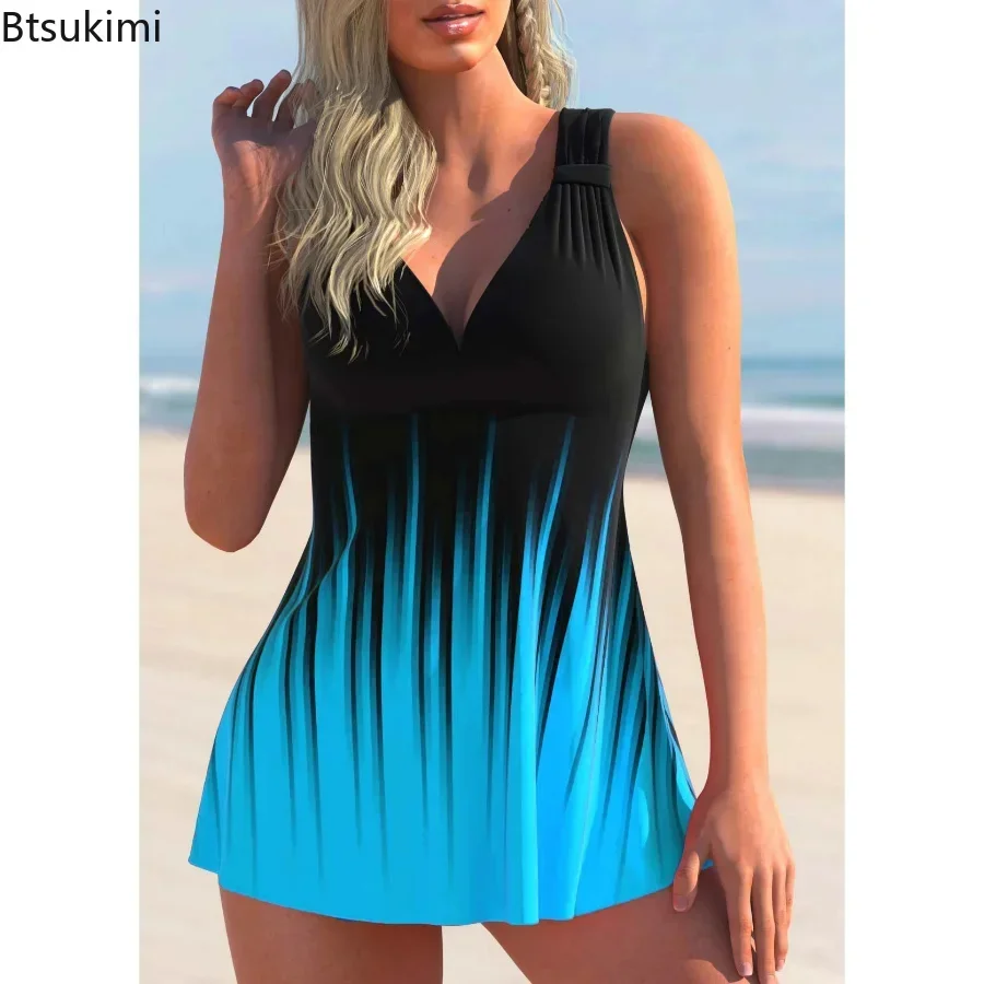 2024 المرأة الصيف Monokini عالية الخصر بيكيني مجموعات الإناث Tankinis ملابس السباحة السيدات الشاطئ ثوب السباحة مجردة الطباعة ملابس السباحة