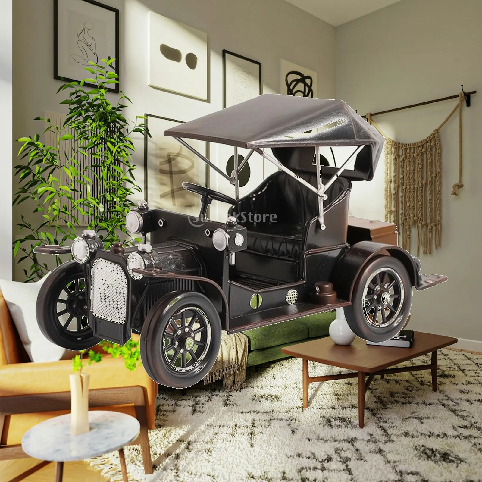 Vintage Car Model Artisan Metal Car Model Desktop Ornament Unique Decoration Lifelike for Collectors, Bookshelf, Desk