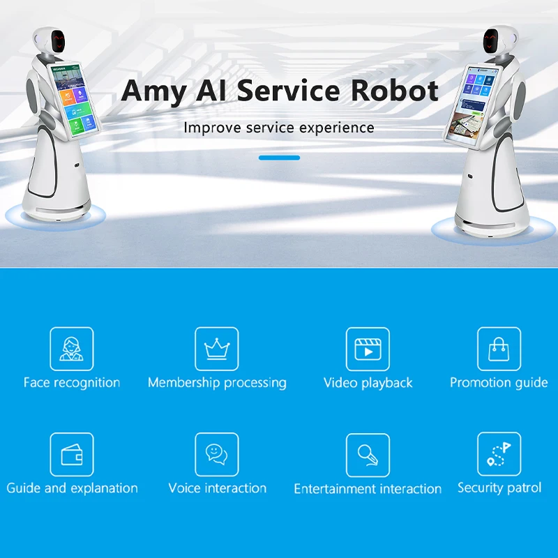 Efficient Corporate Welcome Retail Service Event Reception Robot with Real Time Guidance and Visitor Tracking for Offices