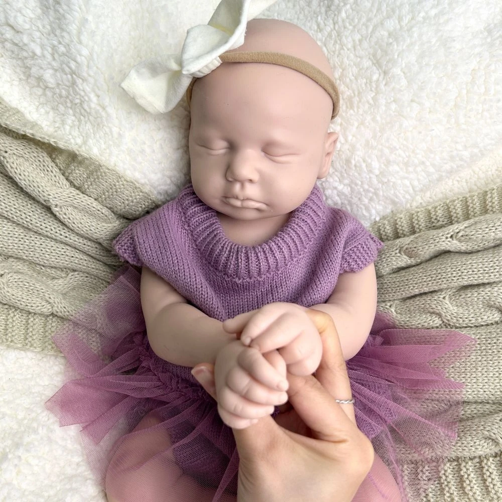 ウェイト付き20インチ女の子/男の子ルルソフトウォッシャブルシリコンリボーンドール、コレクター/アーティストへのギフトに最適な高シミュレーションブランクドール