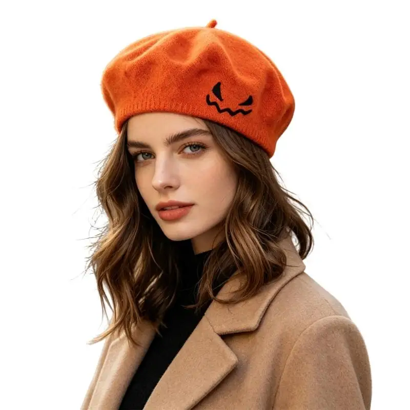 39BD Halloween Hat for Adults and Teens, Embroidered Soft Fabric Relaxed Cap for Parties, Photos, and Fall Outfits