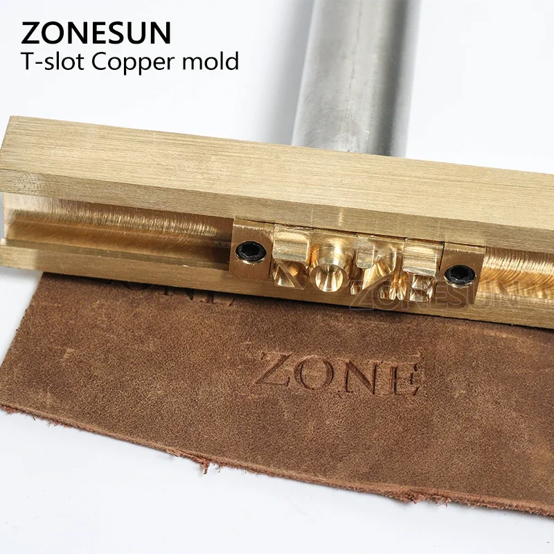 ZONESUN T-slot Alphabet Numbers Symbol Leather Hot stamping Letter Press Tool Brand Iron Custom Initial Mould Embossing Mold