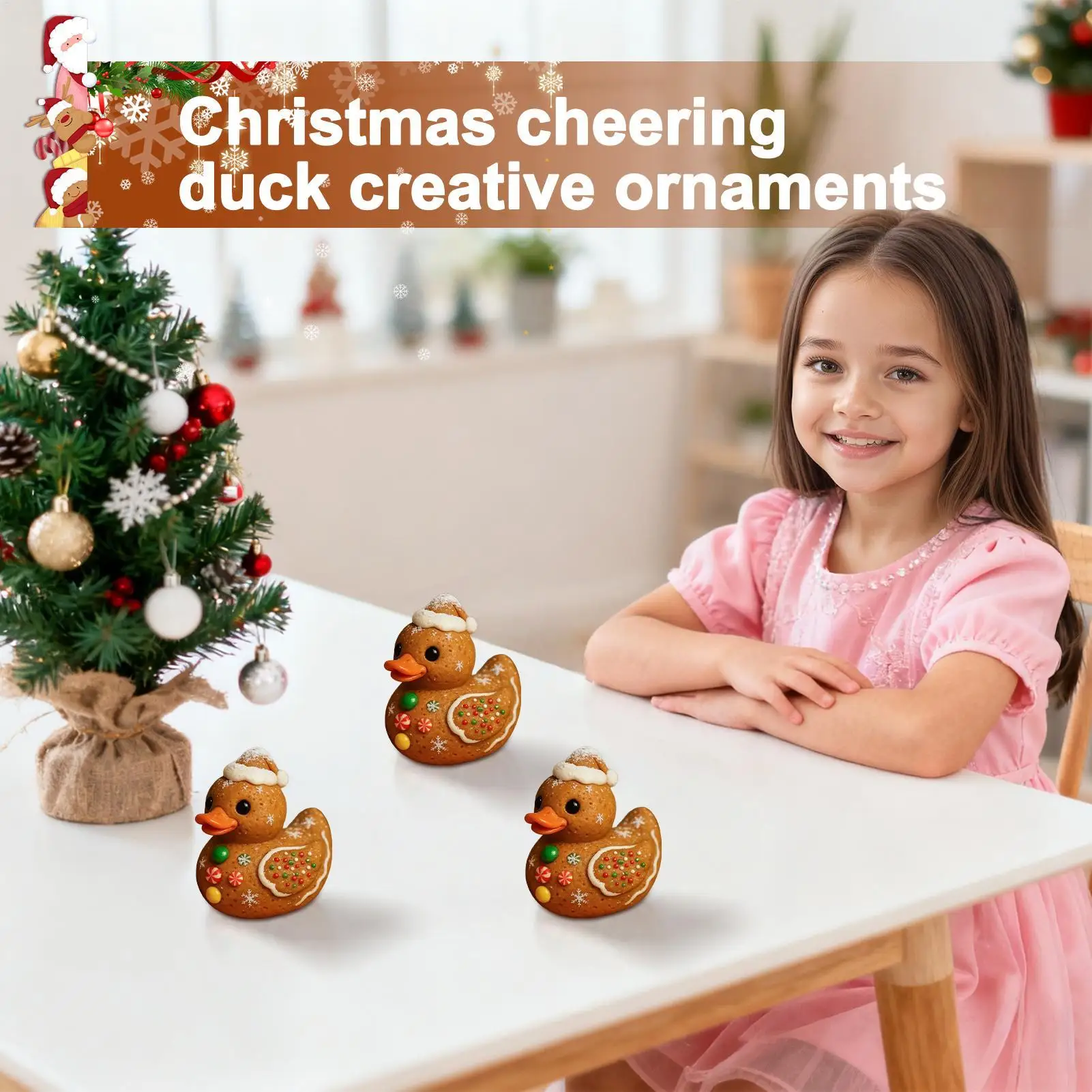 

Статуя утки, пряничные украшения в виде утки, милое праздничное дерево, конфетная трость, текстура, украшение для стола в виде животного для дома, рабочего места, камина