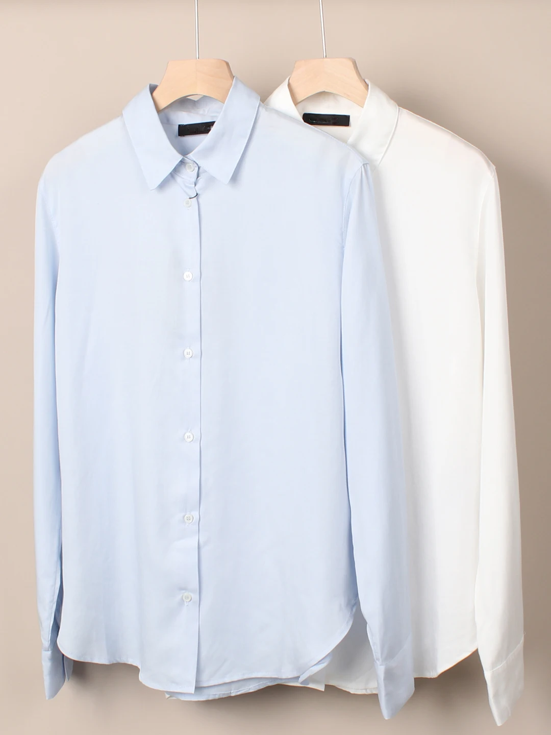 2026 Minimalist Business Style Long Sleeve Casual Shirt Women's Collar Single Button Commute Blue Versatile Cotton Shirt