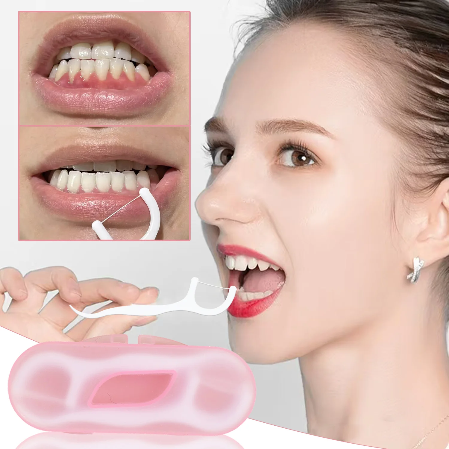 

Portable Floss Toothpick with Storage Case Teeth Floss Toothpick Set Disposable Teeth Cleaner with Storage Tube for Traveling