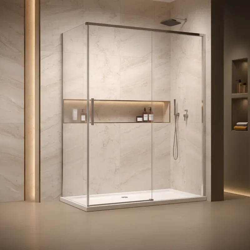 Wholesale Simple Hotel Bathroom Glass Sliding Shower Enclosure Frameless Shower Room