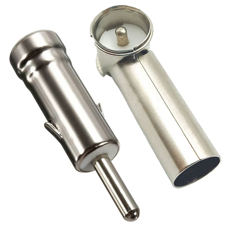 Car Radio Aerial Antenna Adapter Coax Interface Adapter DIN Jack Female To ISO Plug Male Right Angle Connector