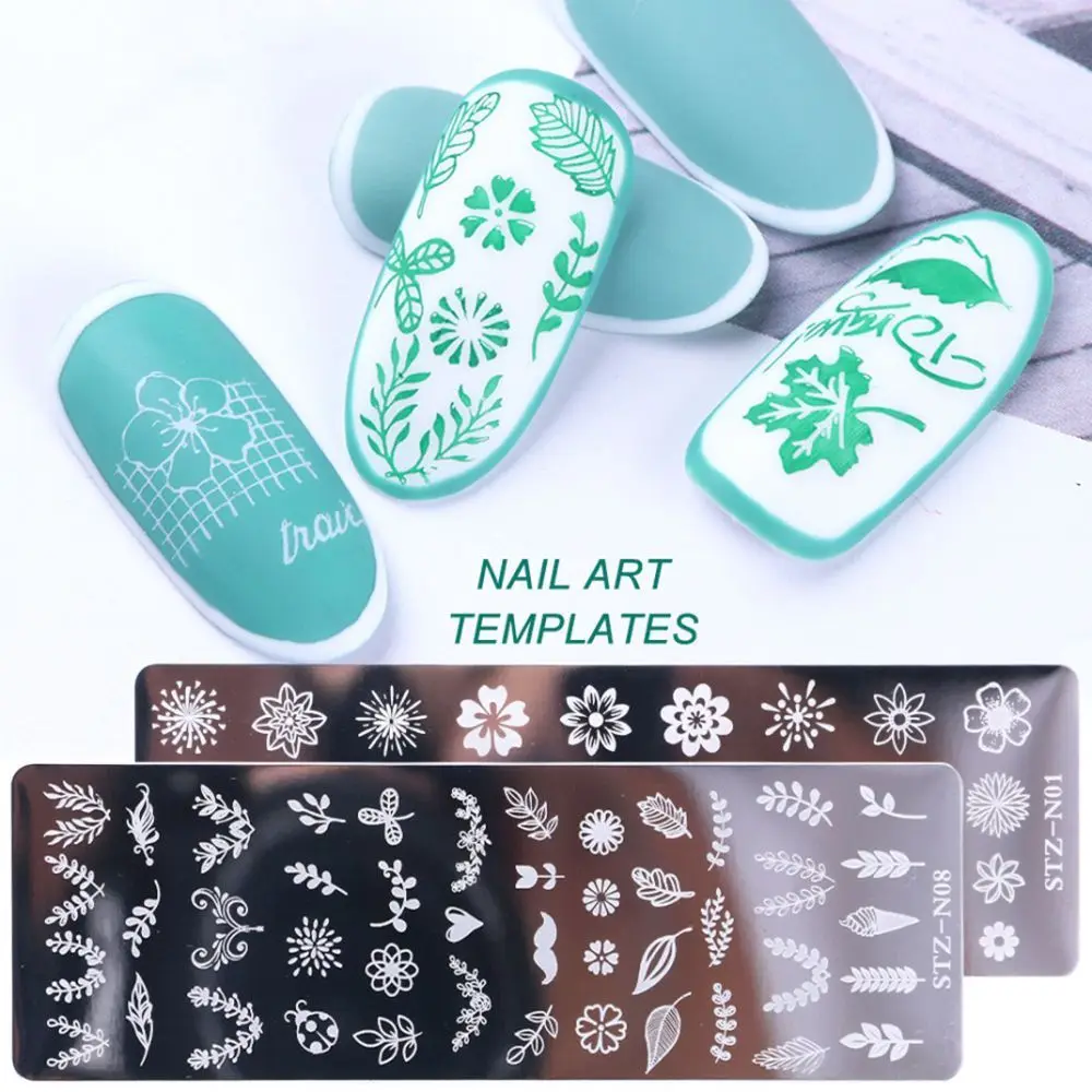 

Leaf Designs Art Plate Stamp Stamping Image Plate Tool Geometry Nail Stamping Templates Christmas Nail Gel Print Snowflake