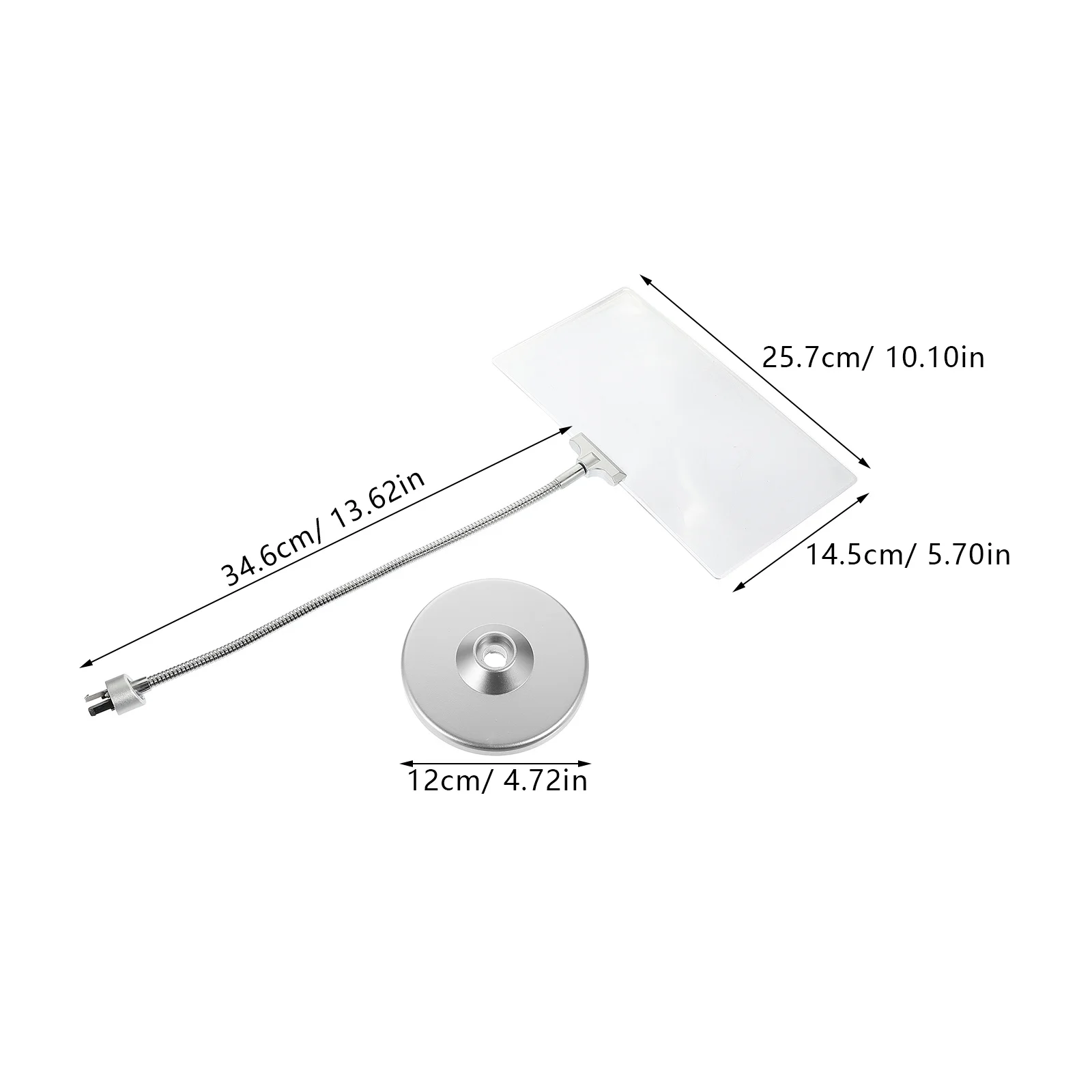 Очень большая HD 4-кратная лупа для чтения, белый свет, линза Френеля, регулируемый шланг, настольная черная подставка для увеличительного стекла, стол для рукоделия