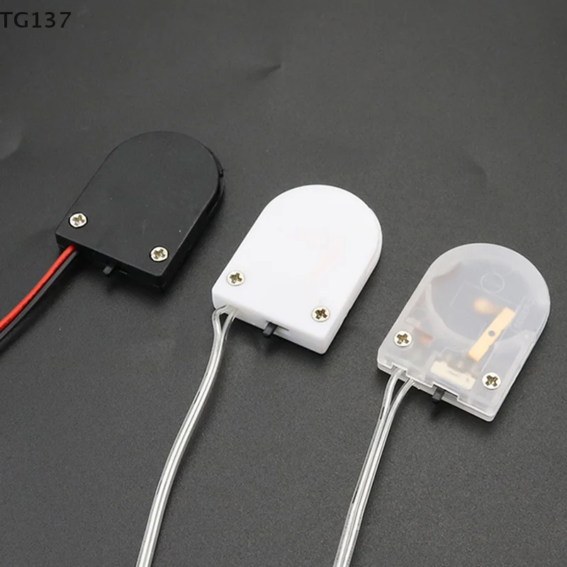 5 قطعة صندوق بطارية واحد فتحة CR2032 CR 2032 زر عملة خلية حامل البطارية غطاء مع مفتاح التشغيل والإيقاف يؤدي سلك 3 فولت