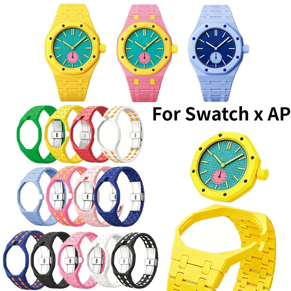 セラミック時計ケース＆ストラップ改造キット-swatch-x-ap-ウォッチ用-セラミックケースとリストストラップ交換キット-アクセサリー